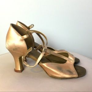 Very Fine Pink Satin Ballroom Heels Shoes